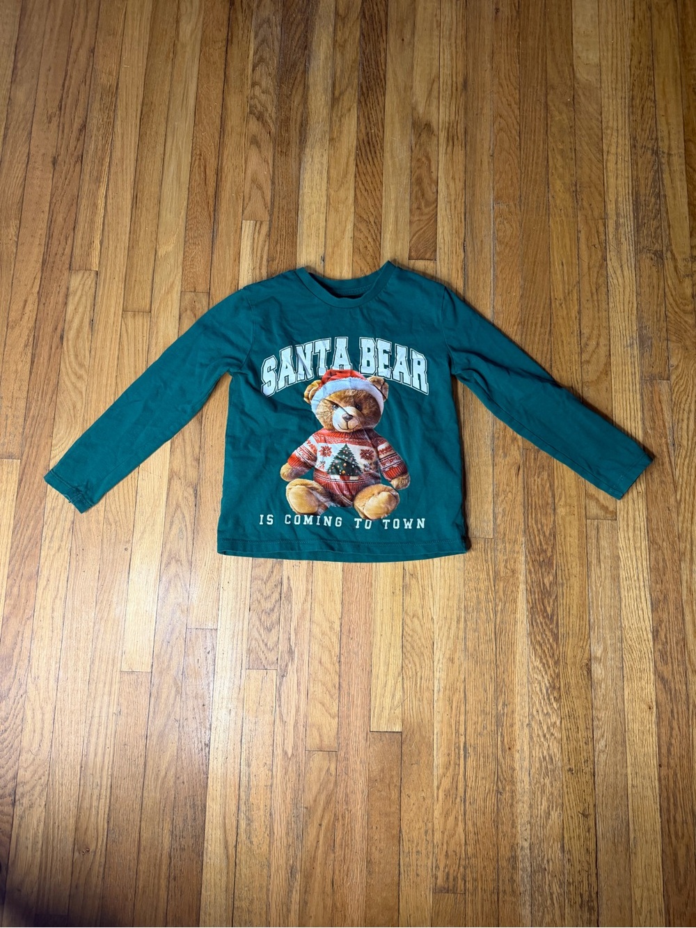 George 3-4 Santa Bear graphic top